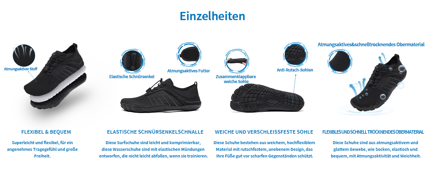 Водні черевики Raqua для плавання та відпочинку на пляжі - антиковзаючі, швидковисихаючі, білі, 39 EU (Wz1112)