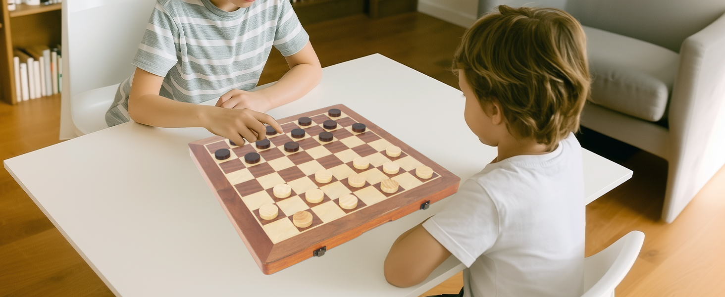 Шахи дерев'яні магнітні, 40x40 см, для дорослих та дітей, складне шахове поле, горіх та сосна, 2 в 1