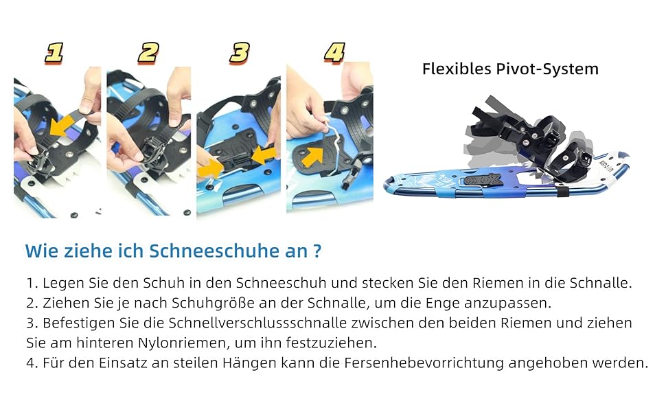 Снігоступи KinZon 3-в-1: легкі, міцні, з трекінговими палками та сумкою, підйом на п'яті, для походів, зелені, 63.5 см (для ваги 54-86 кг)