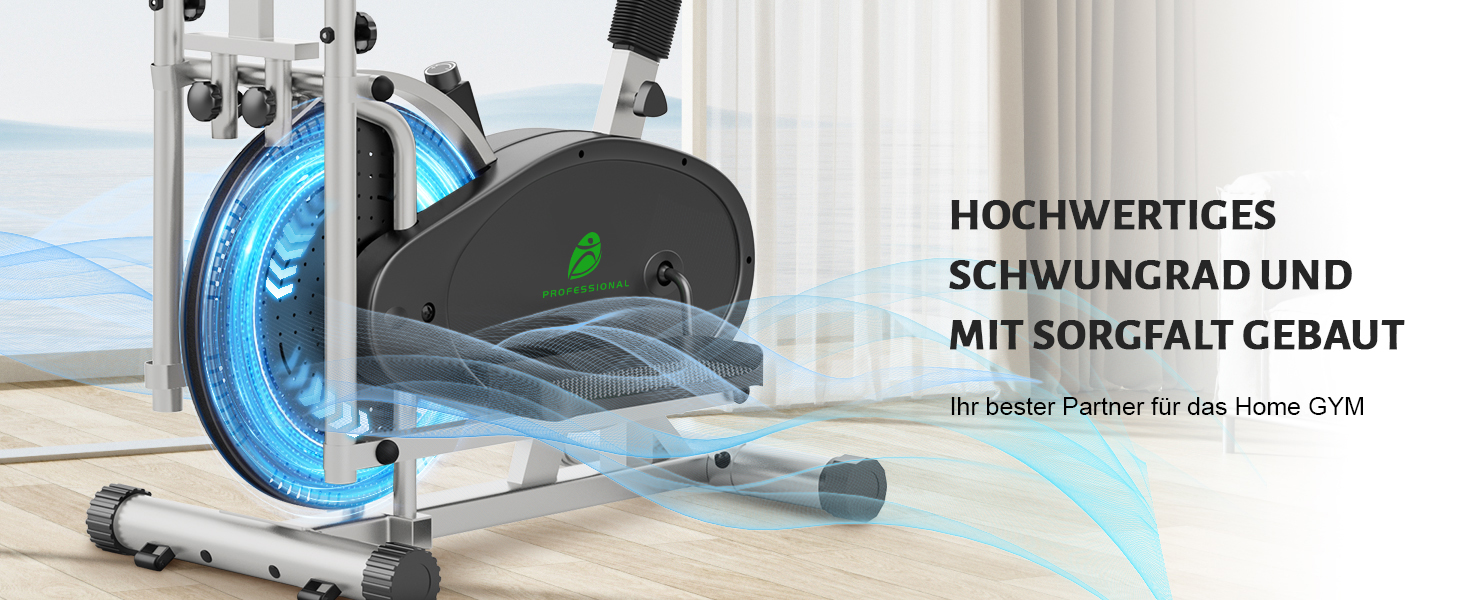 Еліптичний тренажер 2 в 1 для дому: крос-тренажер та фітнес-степер з LCD-монітором та регулюванням навантаження (срібний)