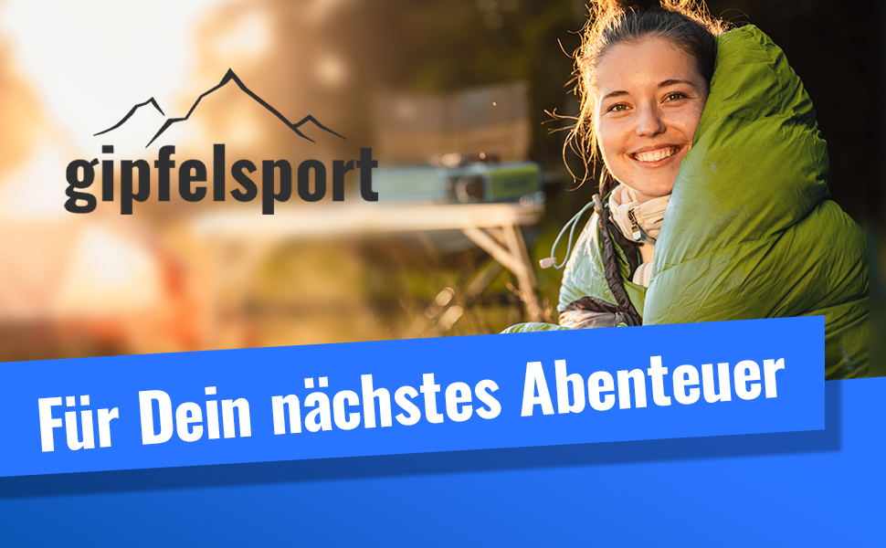 Сплячий мішок Gipfelsport Ultraleicht 4 сезони [-20°C - 15°C] | Ultralight, для кемпінгу, трекінгу та подорожей, -5°C, блакитний/зелений