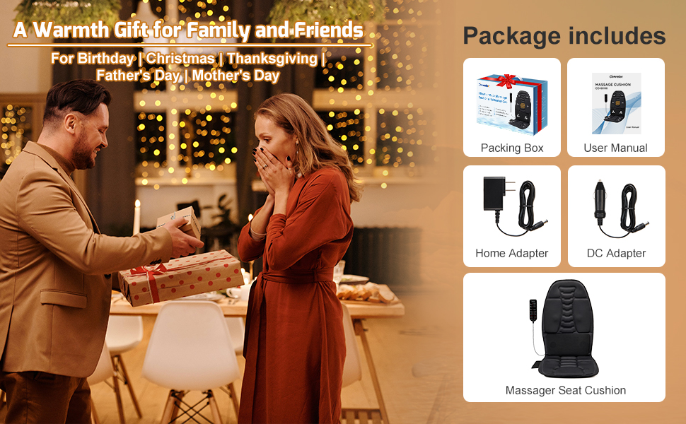 Масажне сидіння для спини з функцією охолодження/підігріву та вібрацією, чорний колір. Зняття м'язової втоми та стресу.