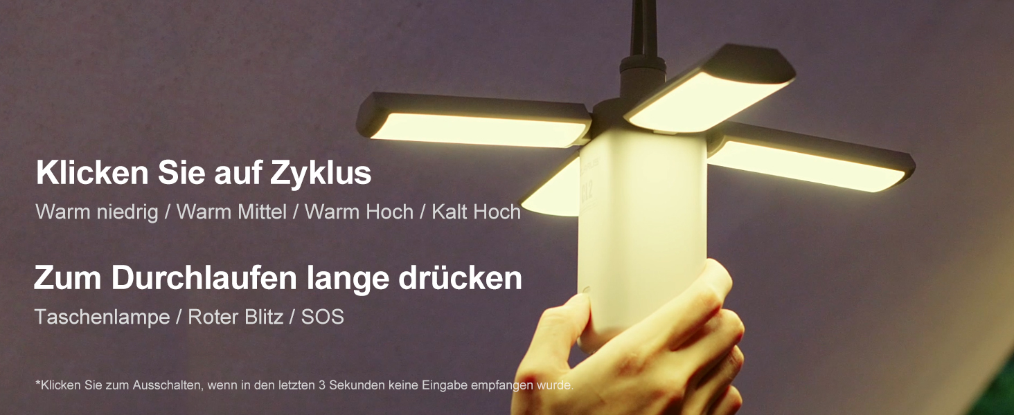 KLARUS CL2 Багатофункціональний кемпінговий ліхтар, 10000 mAh, 750 люмен, 8 режимів, IPX5, для кемпінгу, риболовлі, туризму