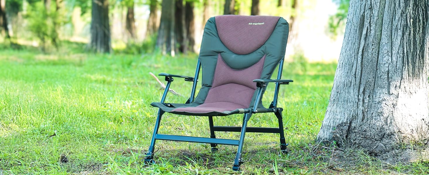 Крісло для риболовлі MK Angelsport 5 Seasons Pro Carpchair – комфортне, розкладне, регульоване по висоті, до 130 кг