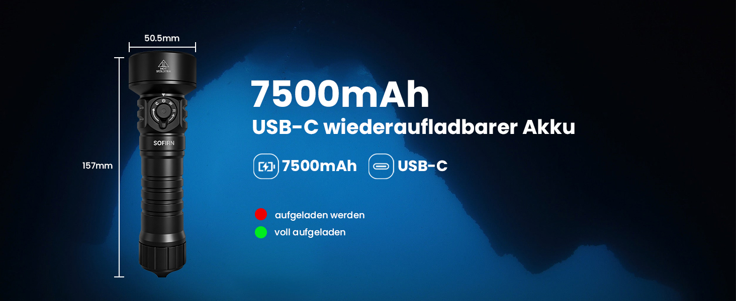 Ліхтарик підводний Sofirn SD11 5000LM CRI 90, USB-C, червоне світло 660нм, IPX8, для дайвінгу та фотографії