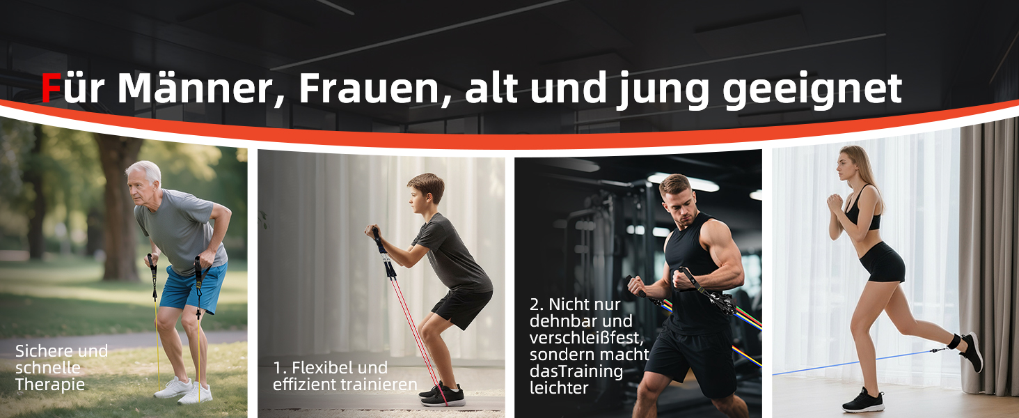 Набір еластичних стрічок Abahub для фітнесу: повне обладнання для тренувань вдома (100LB)