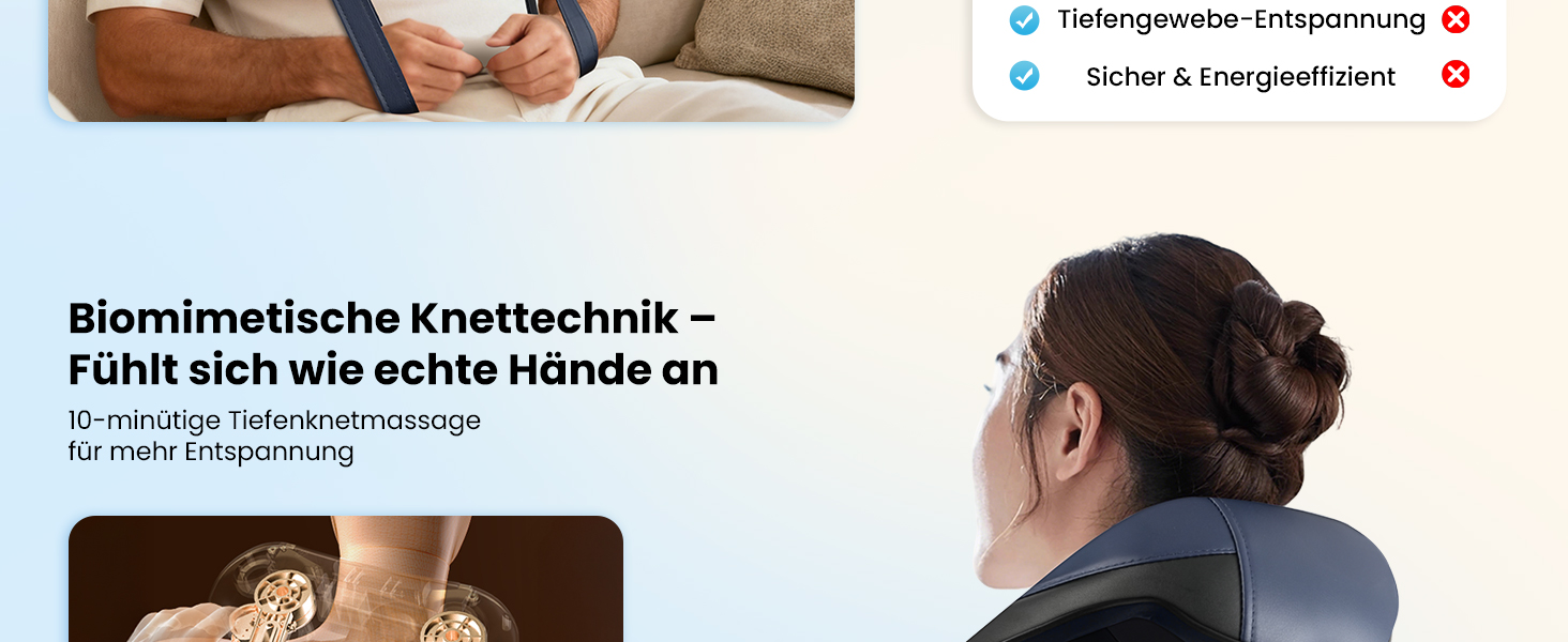Масажер для шиї та плечей Comfier 2026 з графеновим підігрівом, 4D Shiatsu, бездротовий, для глибокого масажу шиї, плечей та спини, подарунок для жінок та чоловіків, темно-синій