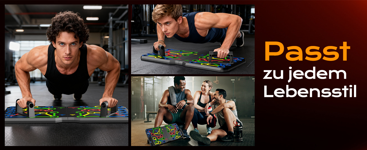 AERLANG Дошка для віджимань, портативна, багатофункціональна, складана, 10-в-1, ручки для віджимань, професійний тренажер для силових тренувань, багато кольорів