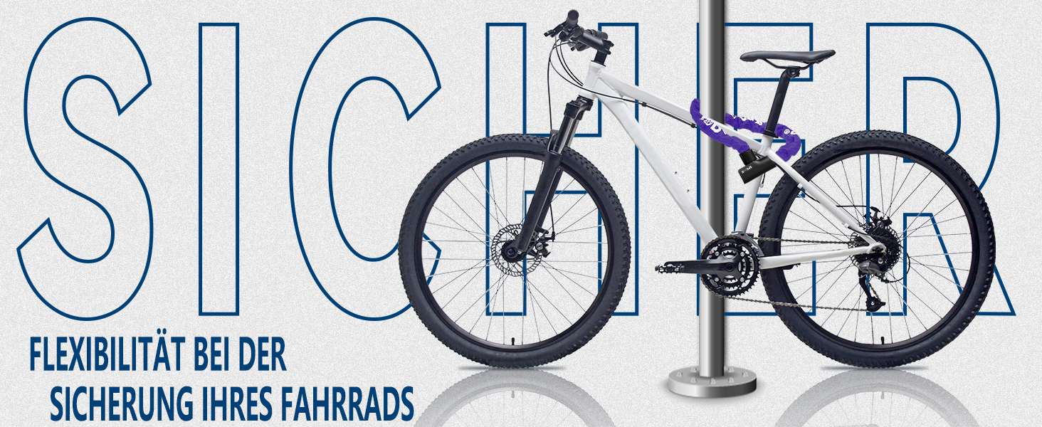 Надійне велозамк з 3 ключами, 90 см, проти крадіжок, водонепроникний чохол. Підходить для велосипеда, електросамоката, електробіка, MTB, мотоцикла, вантажного велосипеда. Чорний (870 мм)