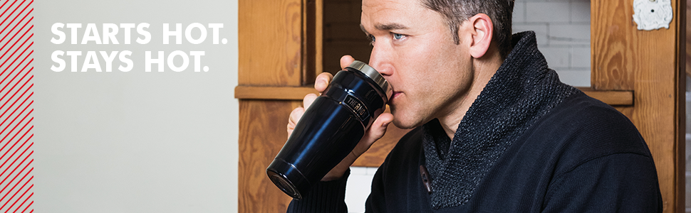 Термос STAINLESS KING з нержавіючої сталі, 0,47л, блакитний – термокружка для кави з собою, абсолютно герметична, придатна для миття в посудомийній машині, зберігає тепло 7 годин та холод 18 годин, з гачком для чайного мішечка, без BPA, колір Midnight Blue