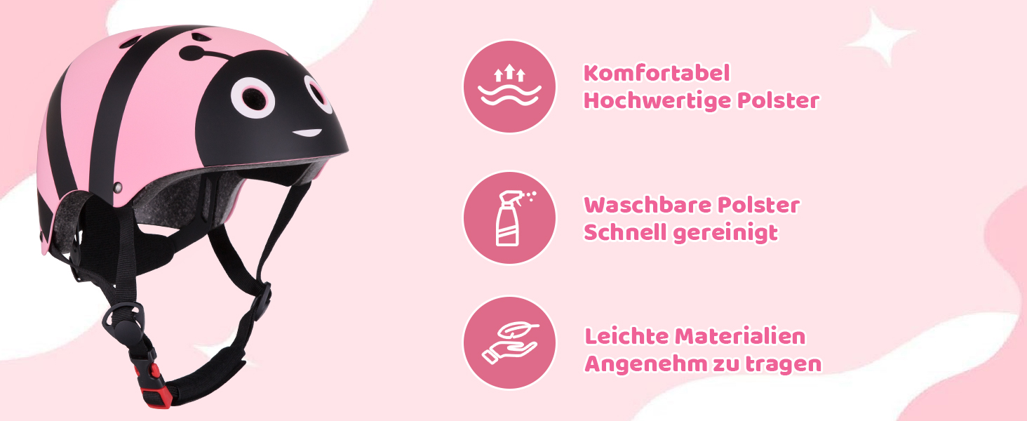 Дитячий шолом для велосипеда, скейтборда, самоката, мотоцикла, 50-54 см, регульований, рожевий, CE-сертифікація, для дітей 2-5 років