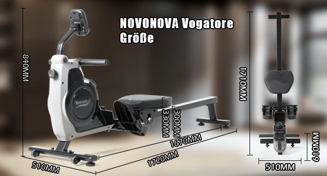 Гребний тренажер Novonova SY-1710, 8-рівневий магнітний опір, до 110 кг