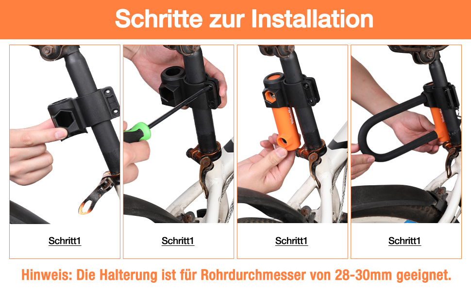 Замок для велосипеда ValueMax Bügelschloss: стале трос 1.8м, кріплення, 2 ключі, 2-в-1 для велосипедів, мотоциклів, MTB, E-Bike