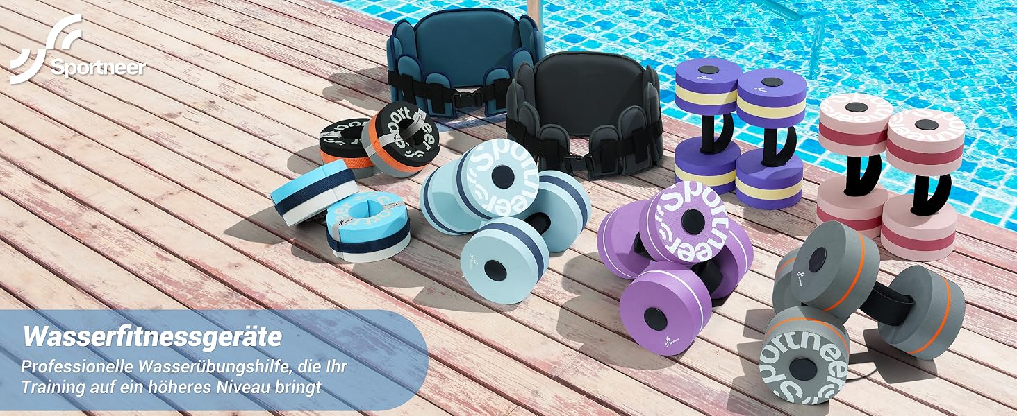Набір гантелей Sportneer Aqua з EVA-піни для водної аеробіки, аквафітнесу та акваджогінгу, обладнання для водних тренувань