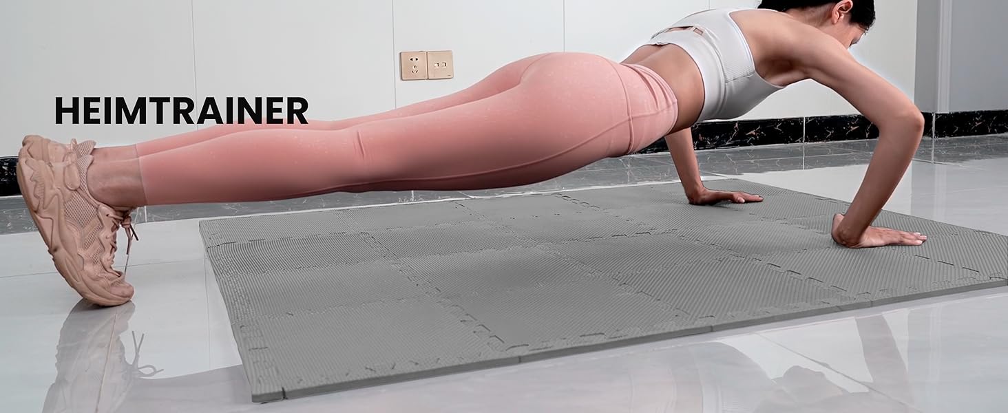 Набір захисних пазл-килимчиків для підлоги unycos (12/20/28 шт), 30x30x1 см, протиковзні мати для тренажерного залу, фітнесу та йоги, водонепроникні, сірі