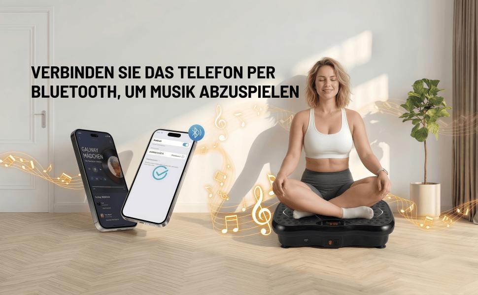 Віброплатформа для тренувань з Bluetooth та магнітною акупресурою, 120 рівнів інтенсивності