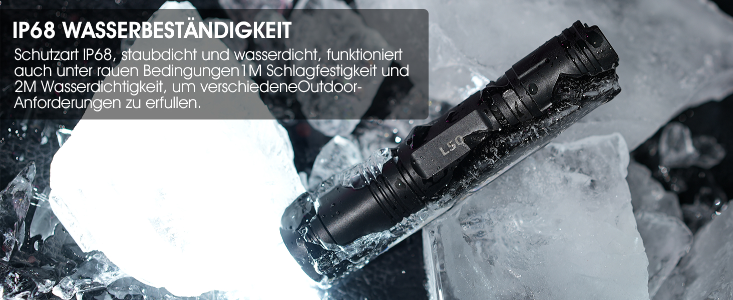 Ліхтарик WUBEN L50 LED 1200 Люмен: тактичний, водонепроникний, USB, 5 режимів, для кемпінгу та надзвичайних ситуацій