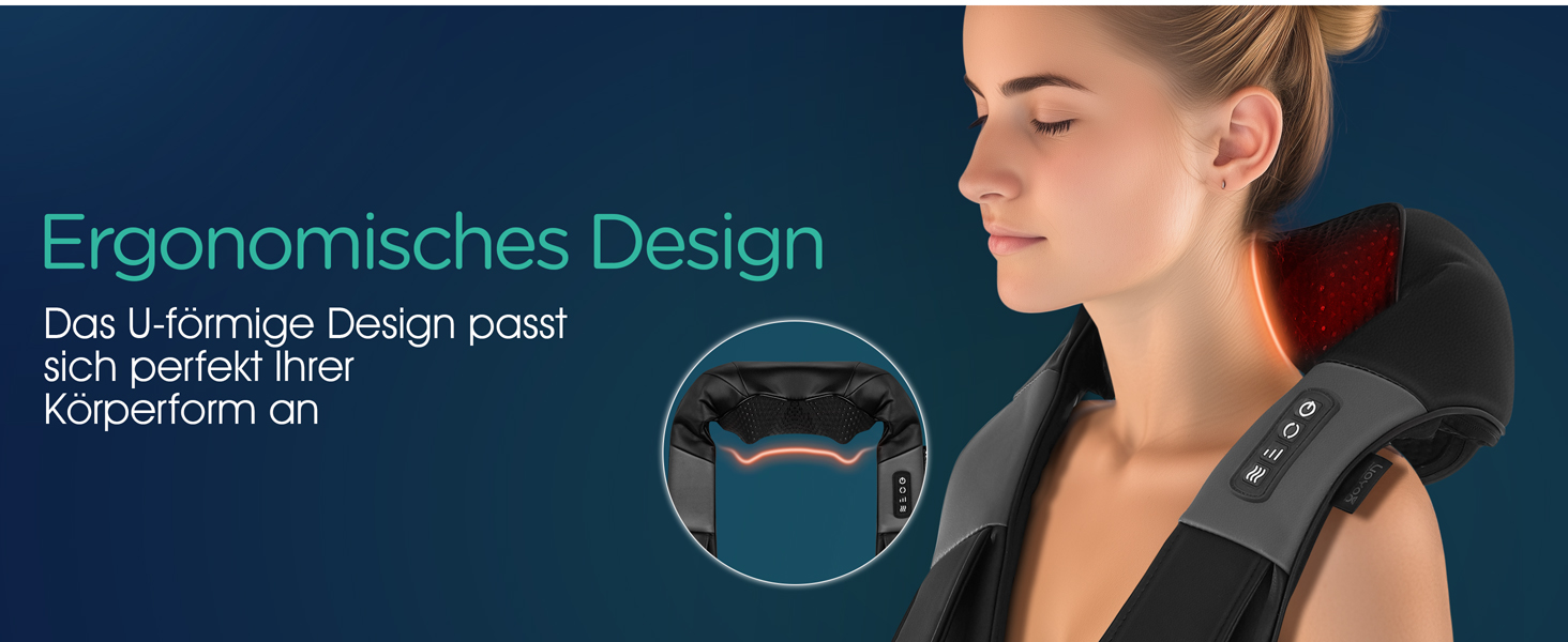 VOYOR HEALTH Масажер для шиї та плечей з підігрівом, електричний 4D Шіацу, для спини, шиї, плечей, знеболення м'язів, модель PJ100