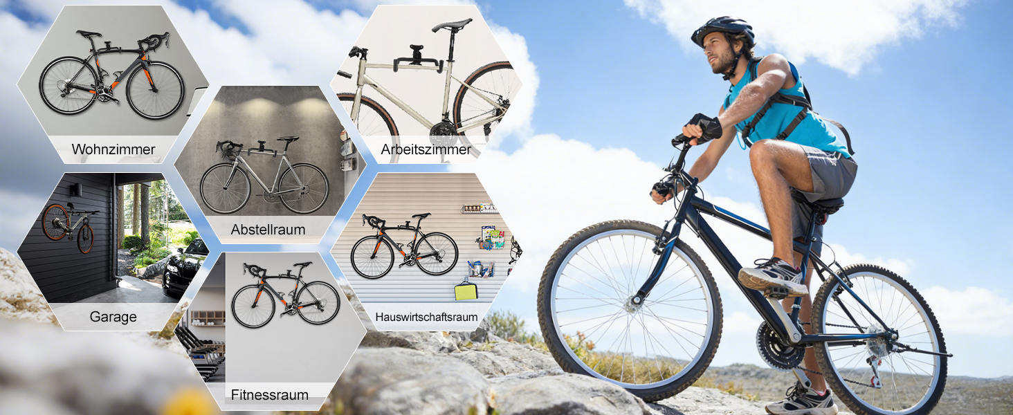 Кріплення для велосипеда на стіну CYFIE (2 шт.) - складне, з м'якою підкладкою, до 25 кг, для MTB та шосейних велосипедів