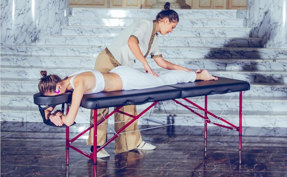 Легка портативна масажна кушетка Master Massage Zephyr — ідеальна для тату-майстрів та SPA-процедур (чорний, каштановий), стандарт