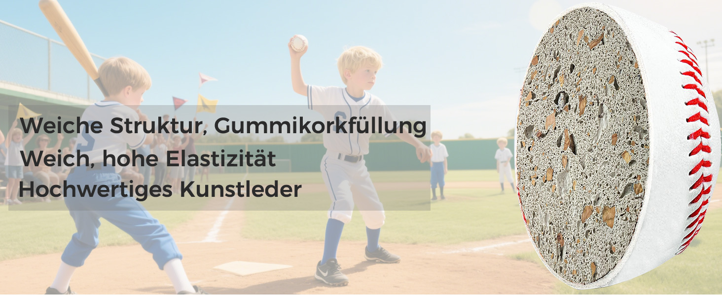 Професійні бейсбольні м'ячі 9 дюймів, ручна робота, дерев'яний/гумовий керн, для дорослих та юнаків, 3 шт.