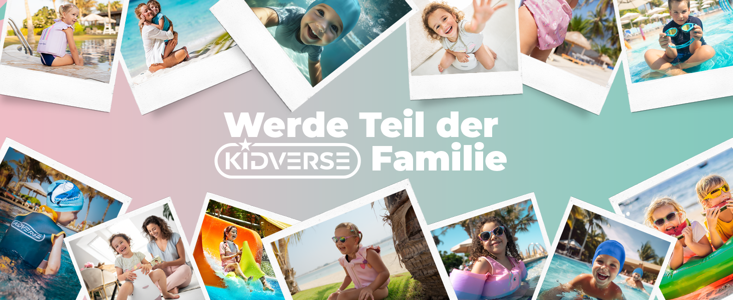 Дитячий жилет для плавання KIDVERSE 2-6 років - сертифікований TÜV - рожевий, з принтом єдинорога