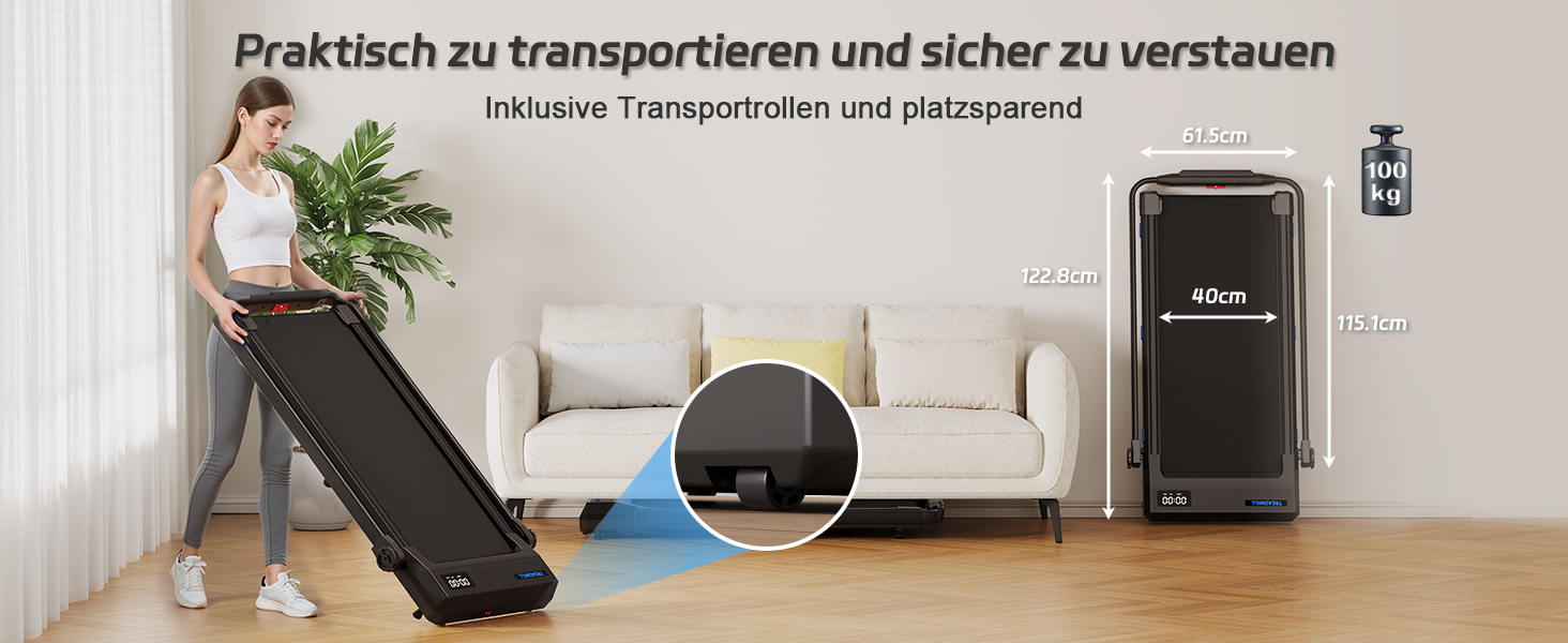 JUMMICO Ходункова доріжка для дому, складана, з робочим столом, ширина доріжки 40 см, швидкість 1-12 км/год, тримач для планшета, з додатком та магнітною пульт дистанційного керування