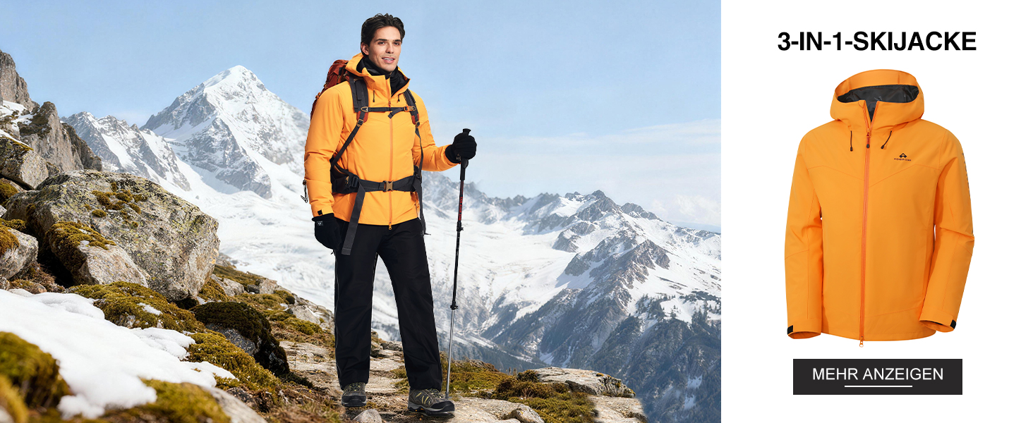 Жіноча зимова куртка Pioneer Camp 3 в 1 – гірськолижна куртка, сноуборд куртка, водонепроникна, дихаюча, з бавовняною підкладкою, Vermilion Red, XL