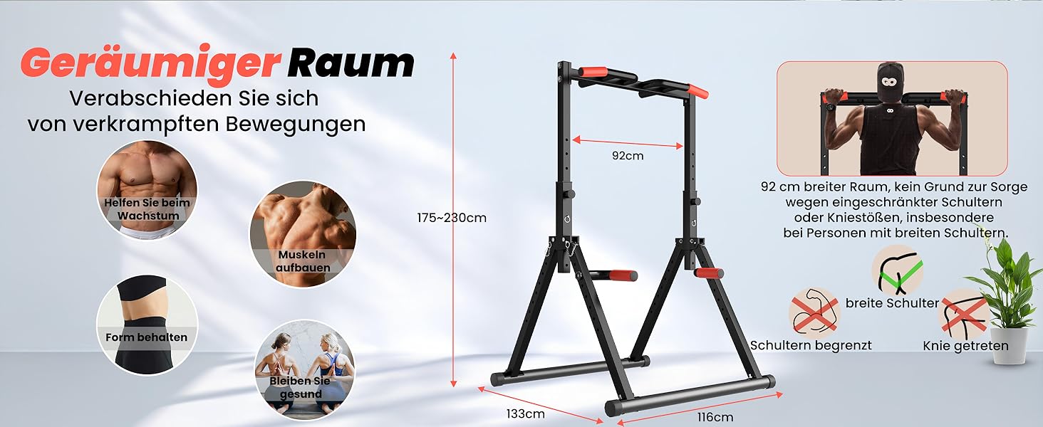Стійка для віджимань та підтягувань DOBESTS Faltbar Power Tower - багатофункціональний тренажер для дому, чорний