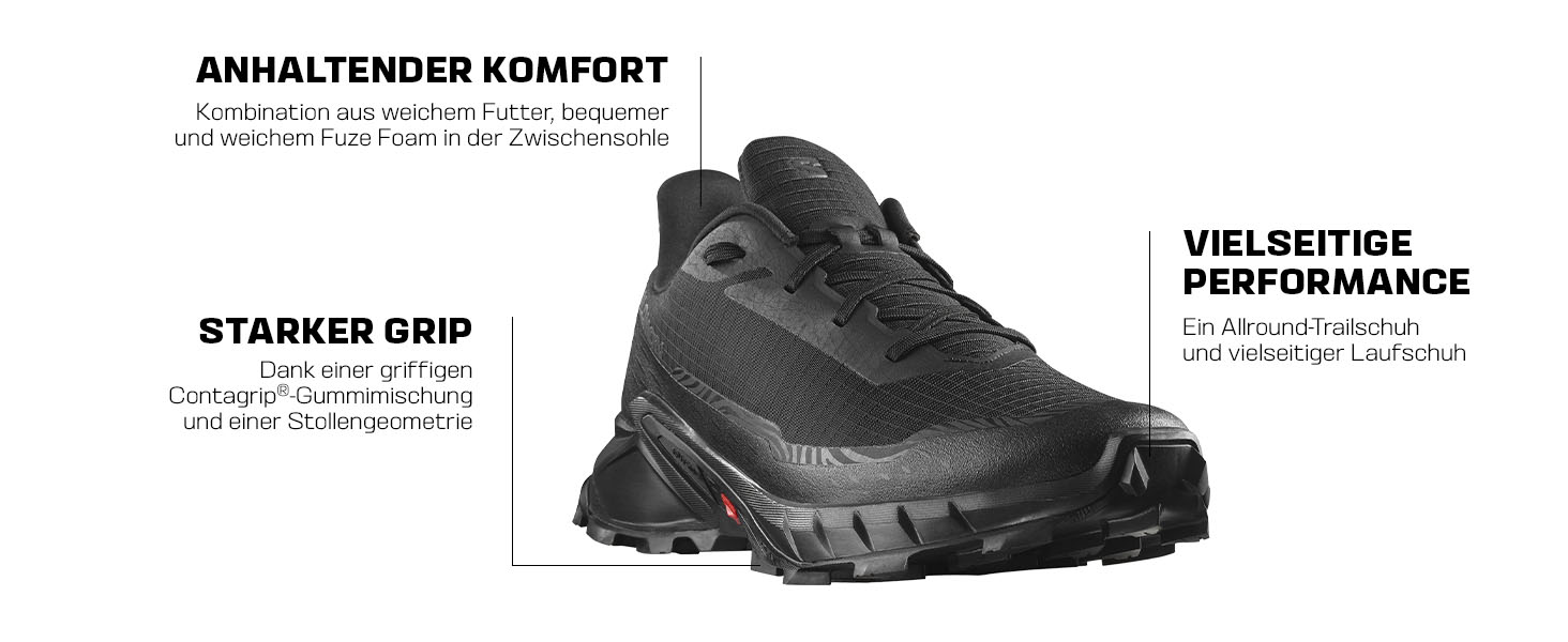 Жіночі трекінгові черевики Salomon Alphacross 5, 39 1/3 EU, чорний/чорний/ебоні