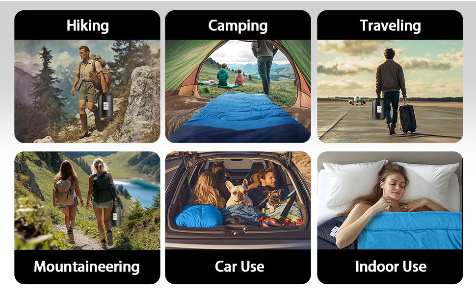 Спальний мішок для дорослих на холодну погоду, вологостійкий, легкий, блакитний (1,8 кг)