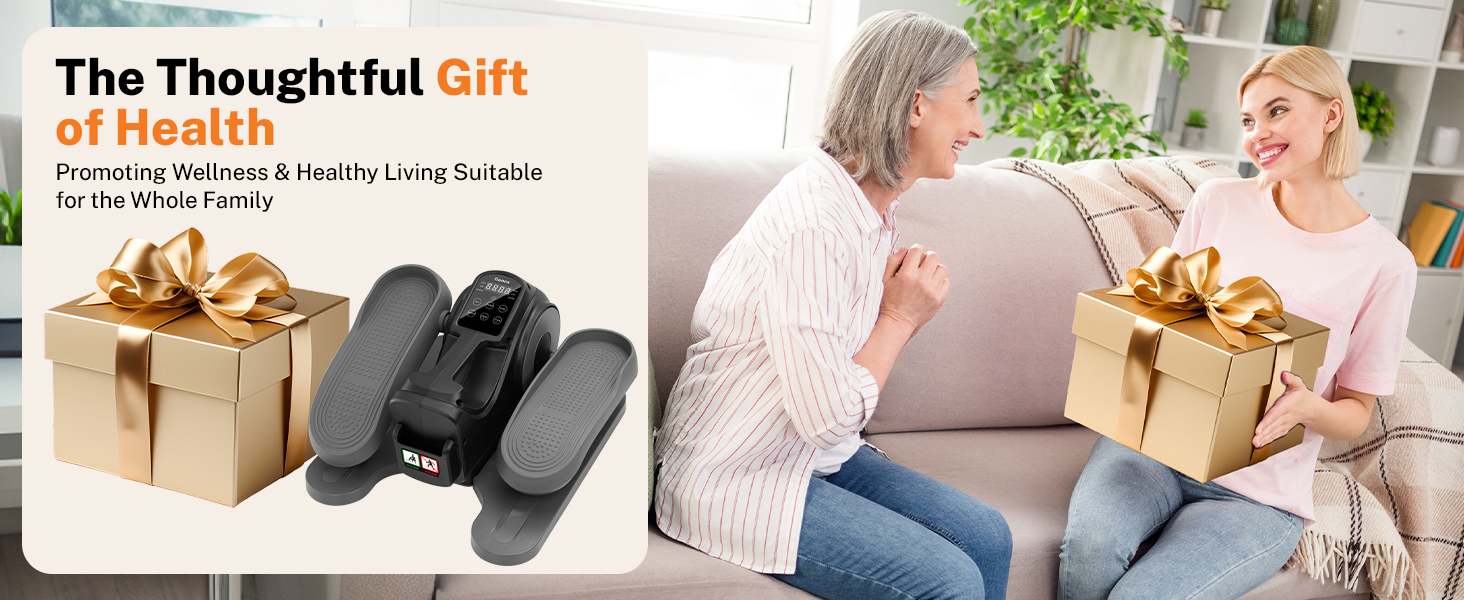 Еліптичний тренажер Gonex під стіл для літніх людей з 10 рівнями опору, тренажер для ніг, як у телепередачі, педальний тренажер, 10 швидкостей та 3 автоматичні режими, чорний