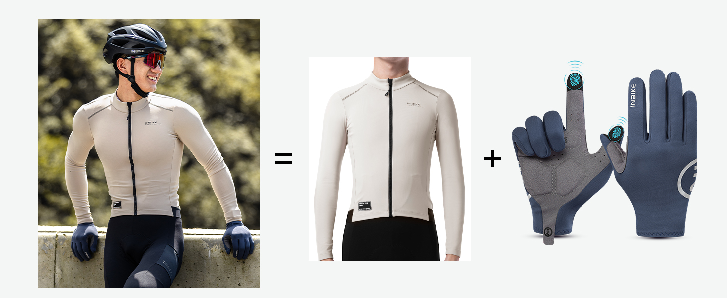 Велосипедні рукавички INBIKE зимові, чорні, для катання на велосипеді, лижах, бігу, з підкладкою для сенсорного екрану, теплі, вітронепроникні, антиковзаючі