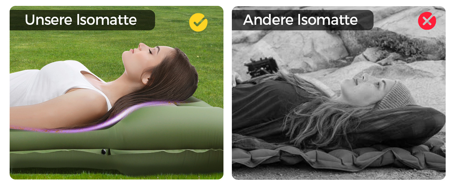 Каремат туристичний самонадувний Ciskotu, 12 см, з насосом, Ultraleicht, зелений