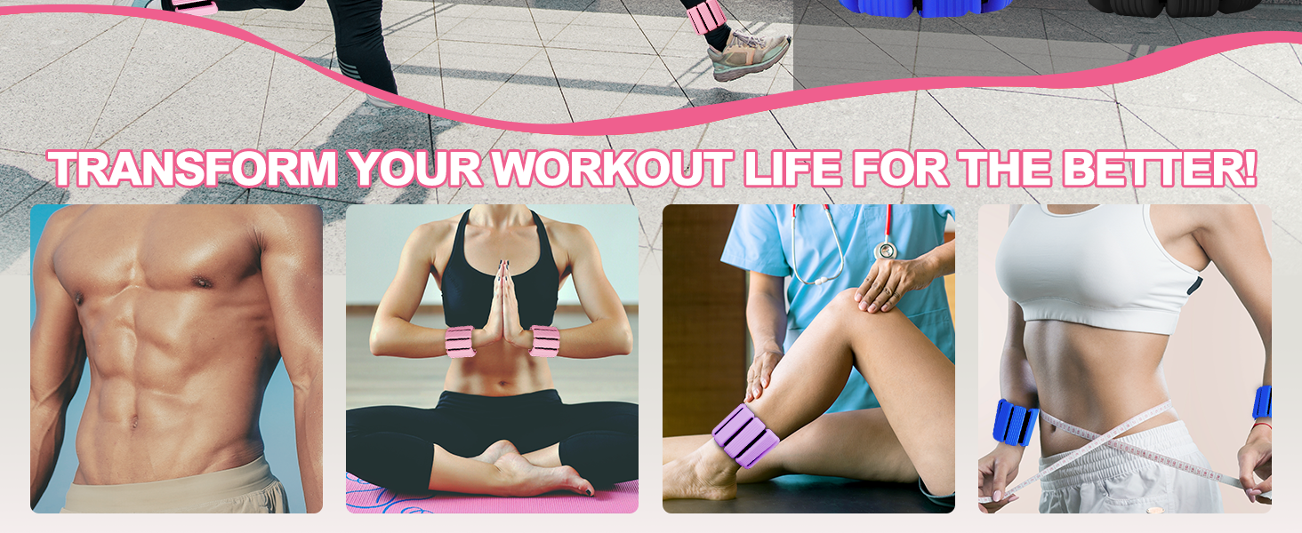 Набір фітнес-ваги для ніг та рук (2 шт., по 0,5 кг) - ваги-манжети для рук, ніг, 1 кг, регульовані. Підходять для фітнесу, йоги, пілатесу, аеробіки, ходьби, плавання. Чорний колір.