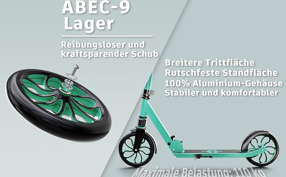 Дитячий трюковий самокат PHOEROS для дітей, підлітків та дорослих. Легкий міський самокат з алюмінію з великими колесами 200 мм, складний, 3-рівнева регулювання висоти, амортизація.