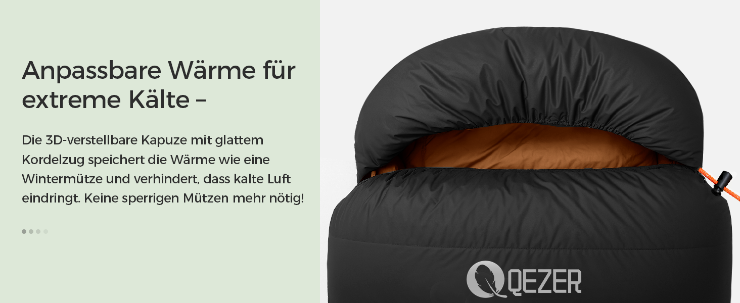 Спальний мішок XXL з пуху 3-4 сезони, 230x100 см, чорний. Підходить для дорослих, кемпінгу, походів та рюкзаків. Легкий та теплий