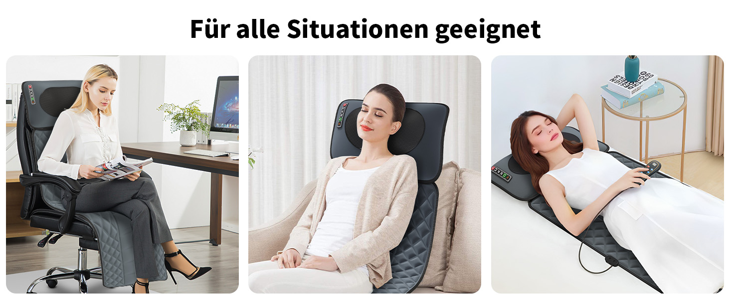Електрична масажна подушка для крісла з підігрівом та вібрацією для спини та шиї, масажер для всього тіла, Шиацу масаж (2.0)