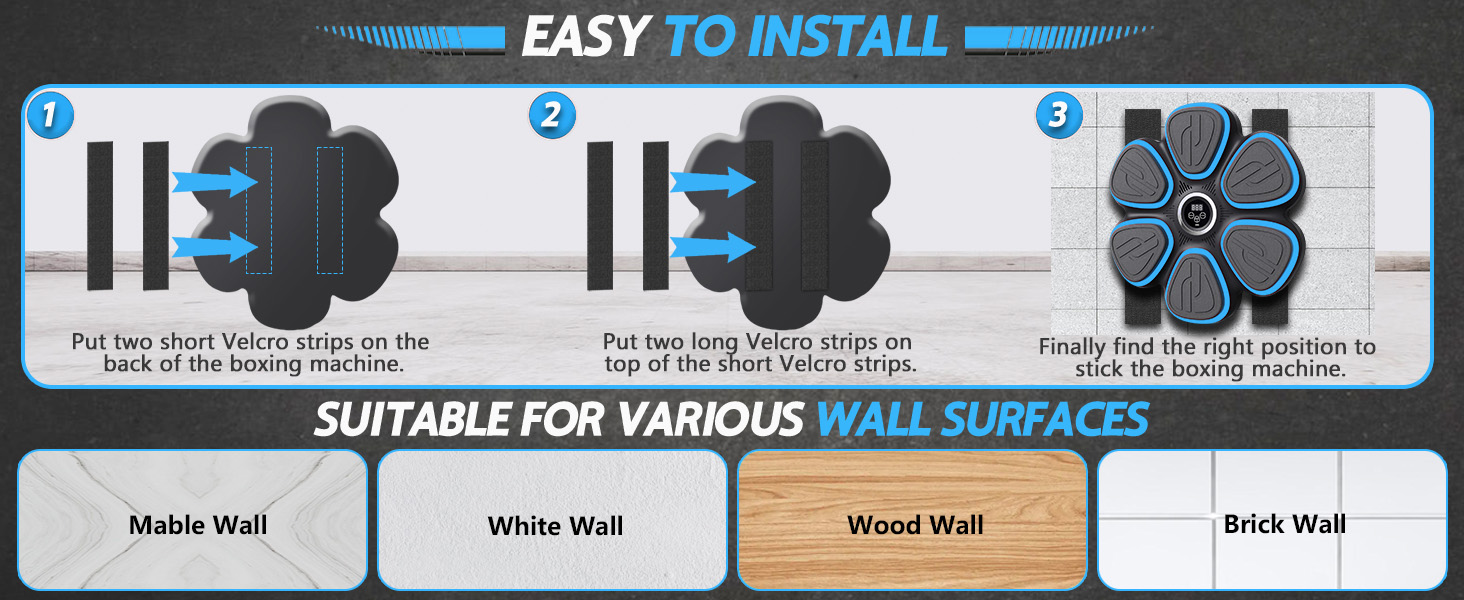 Музична боксерська машина для дорослих з LED-підсвічуванням та Bluetooth. Електронна боксерська машина з музикою, 9 режимів швидкості та підрахунку ударів, у комплекті боксерські рукавички.