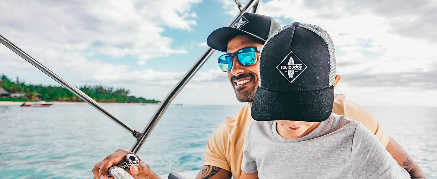 Набір бейсболок Soulbuddy для батька та сина (2 шт) — сімейна кепка Snapback для чоловіків та дітей, сіро-блакитний колір