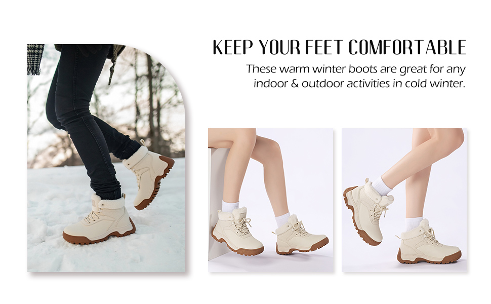 Зимові черевики жіночі снігоступи на шнурівці з антиковзким покриттям, тепла підкладка з хутром (42 EU, Чорний)