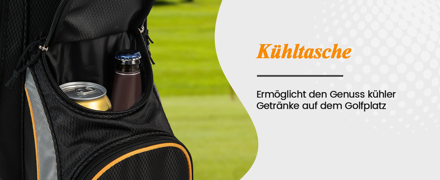 Сумка для гольфу COSTWAY, 6/8 відділень, сумка-стійка, сумка для гольф-тролей, легка переносна сумка-пенал для чоловіків та жінок (Сірий, 8 відділень)