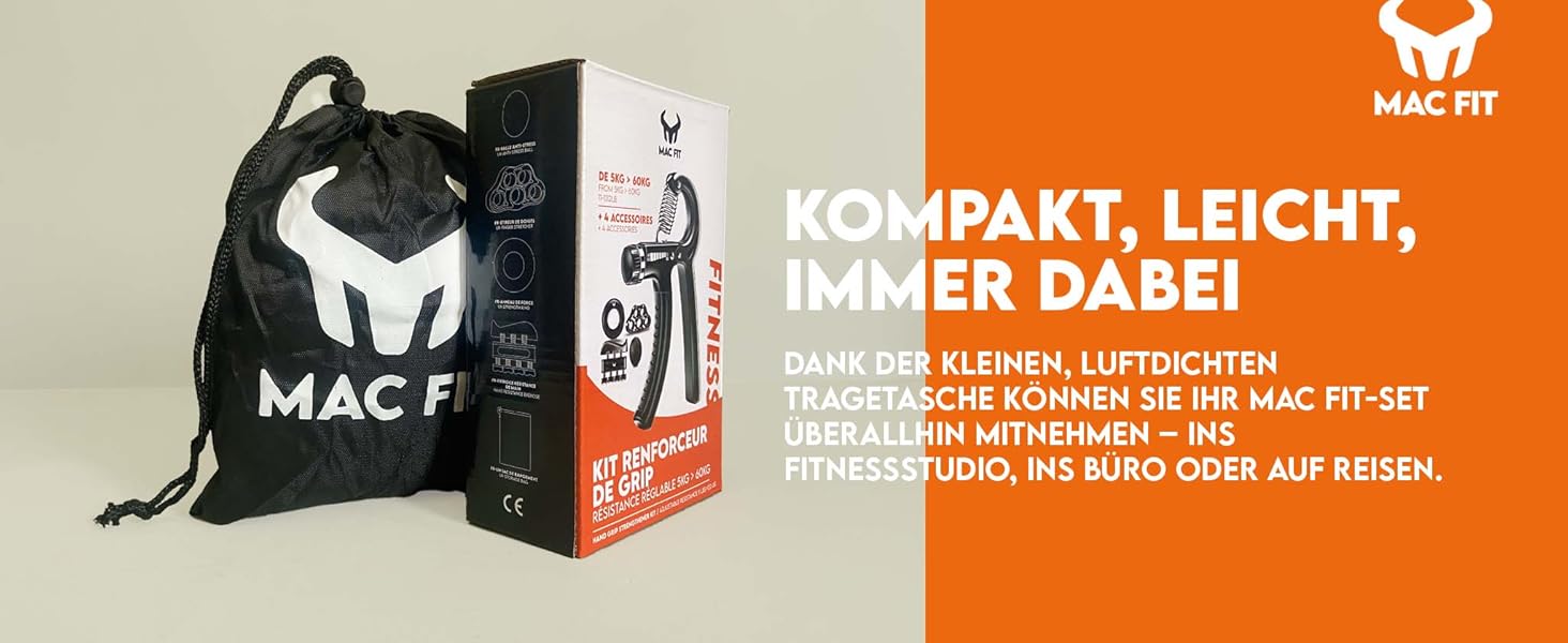 MAC FIT Handtrainer з регулюванням ваги 5-60 кг – для зміцнення рук, пальців, передпліччя. Підходить для реабілітації, альпінізму, силових тренувань, зняття стресу