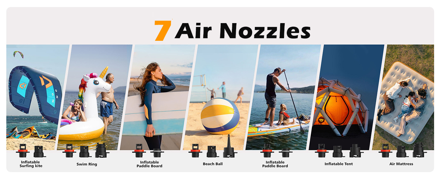 Електричний насос для SUP-дошки dwndpump 20 PSI: інтелектуальний двоступеневий компресор для надування та здування, портативний акумуляторний насос для сапбордів, човнів та кемпінгових наметів, помаранчевий