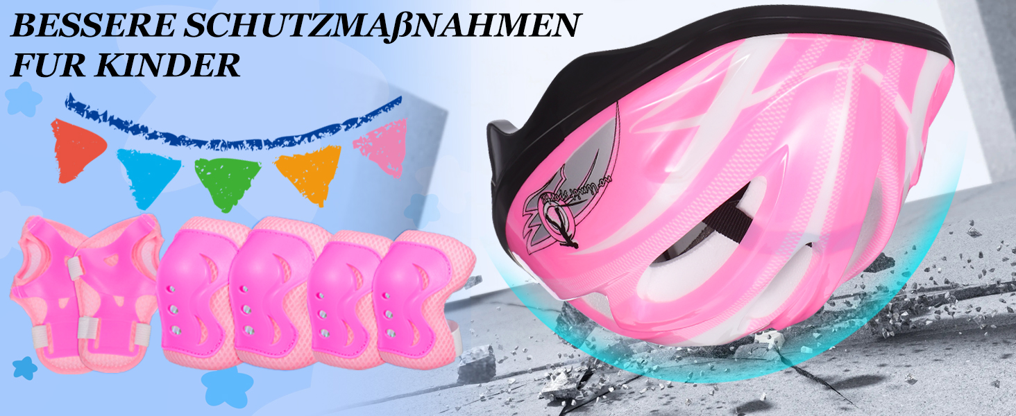 Дитячий шолом CLISPEED з наколінниками, 7-в-1, захист для роликів, скейтборду, велосипеда, 3-8 років, регульований