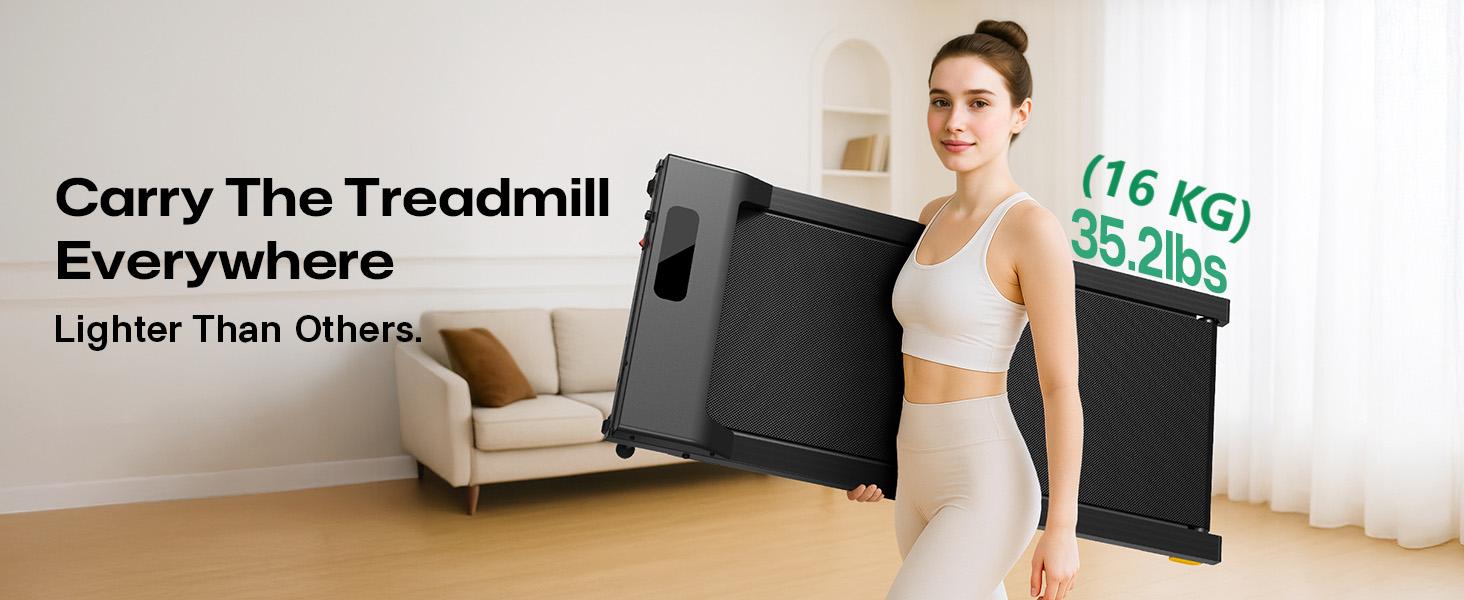 UREVO Walking Pad - біговий килимок з регулюванням нахилу 9%, тихий, з амортизацією, 2.5 к.с., для дому/офісу, з пультом, без монтажу, чорний