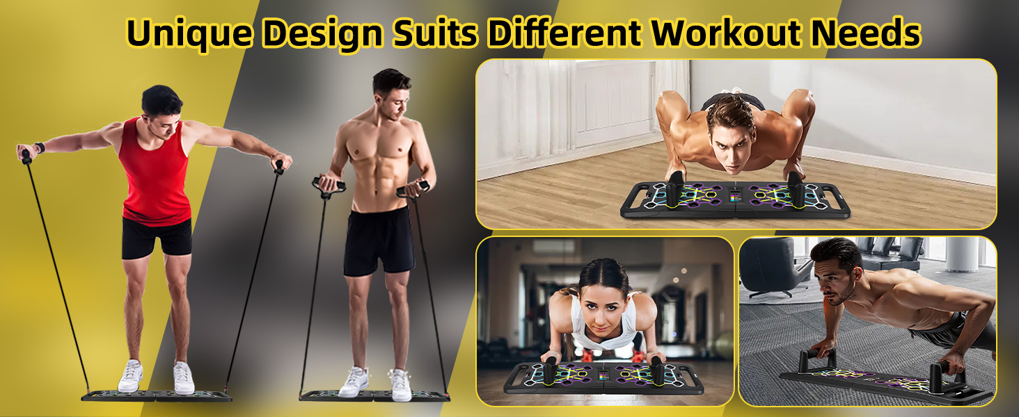 Багатофункціональна дошка для віджимань 24 в 1 з автоматичним лічильником, складаний тренажер для дому та калістеніки, чорний