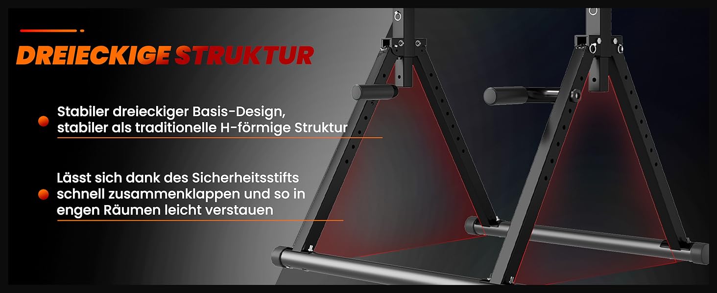 Стойка для підтягувань Klimmzugstange Freistehend - Power Tower для дому, тренажер для силових тренувань, чорний/червоний