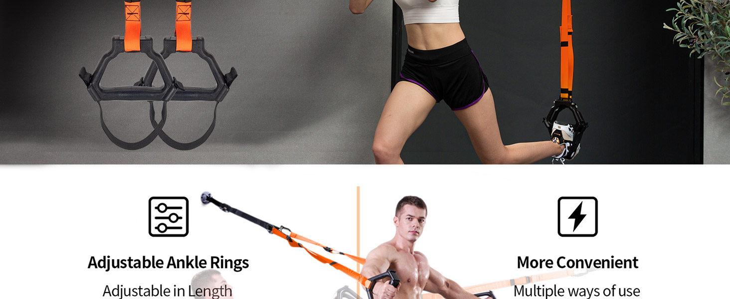 Набір для тренувань з власною вагою Moulyan: повний комплект для фітнесу вдома та на вулиці (помаранчевий/чорний)