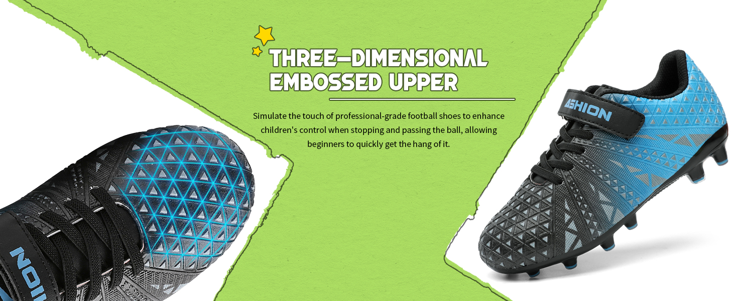 Дитячі футбольні бутси ASHION для футболу та активного відпочинку, розмір 32 EU, блакитно-чорні